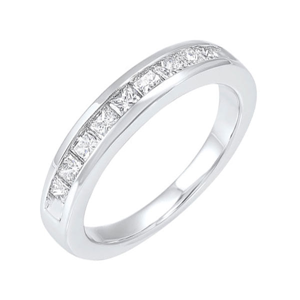 14k white gold 9 stone channel diamond band (3/4 ct. tw.)