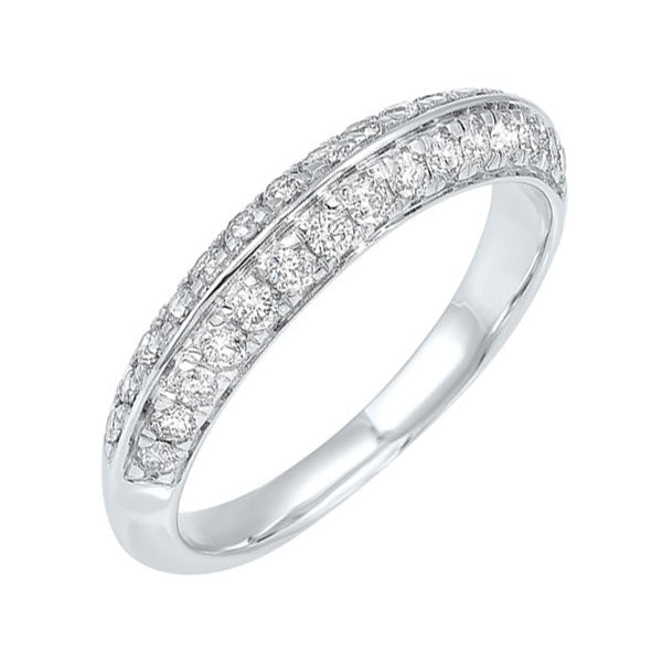 14k white gold micro prong diamond band (1/3 ct. tw.)