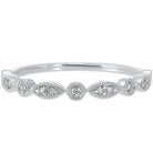 diamond bezel marquise milgrain stackable band in 14k white gold (1/10 ctw)