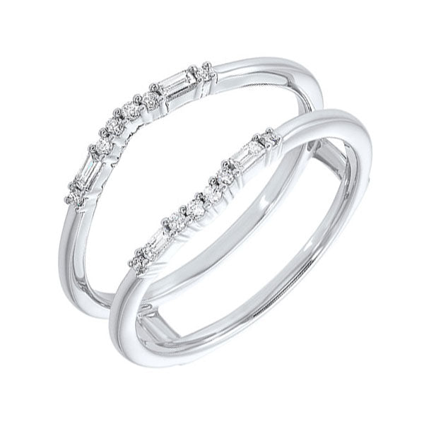 14k white gold inserts prong diamond ring (1/6 ct. tw.)