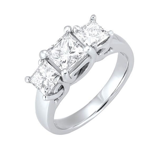 14k white gold 3 stone princess prong ring (1 1/2 ct. tw.)