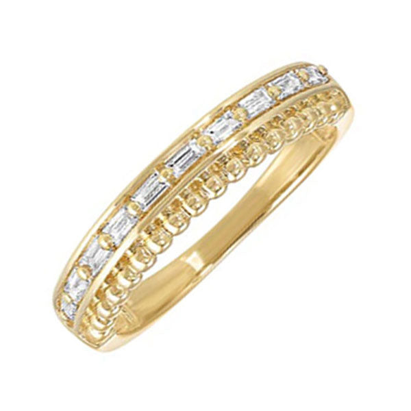 diamond double decker anniversary wedding band in 14k yellow gold (1/5 ctw)