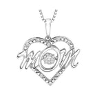 diamond rhythm of love mom ribbon pendant in sterling silver
