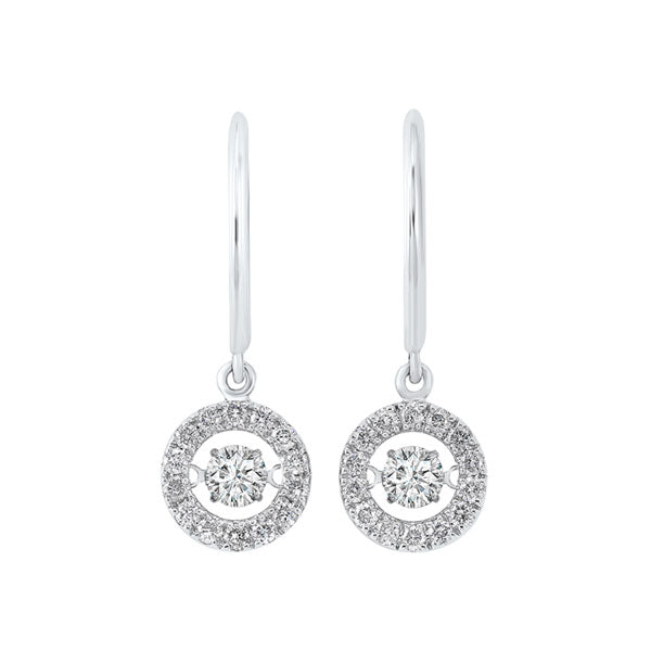 14k white gold rhythm of love halo prong diamond earrings (1 ct. tw.)