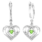 created peridot rol rhythm of life infinity heart earrings in sterling silver