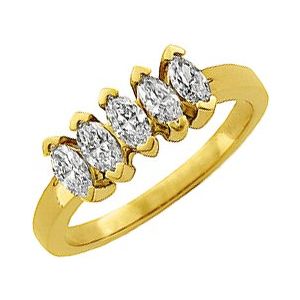 14k yellow 3/4 ctw diamond anniversary band