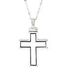 sterling silver 26x16.5 mm cross ash holder 18" necklace