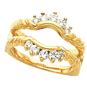 14k yellow 1/2 ctw diamond ring guard 