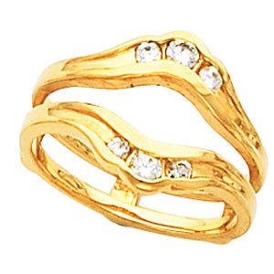 14k yellow 1/5 ctw diamond accented ring guard 