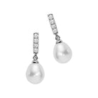 SS Yangtze CZ Pearl Fashion Earring, Fernbaugh's Jewelers, 133E01-SS