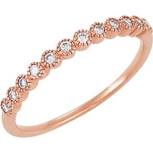 14k rose 1/6 ctw diamond anniversary band size 4