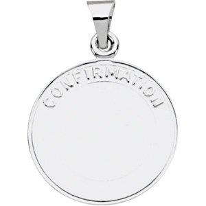 sterling silver 18 mm confirmation medal