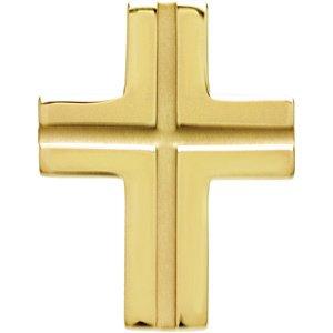 14k yellow 26.5x20.5 mm cross pendant