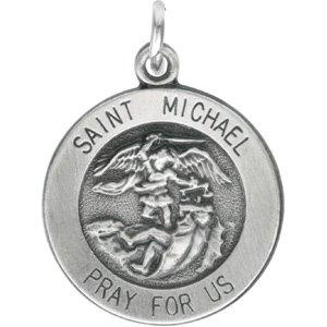 sterling silver 14.5 mm st. michael medal