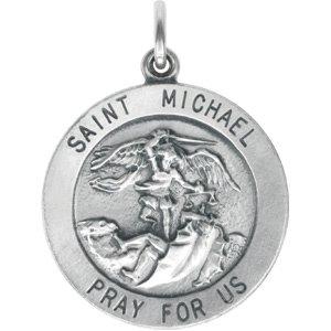 sterling silver 22 mm st. michael medal