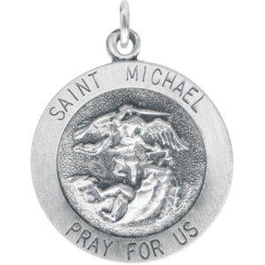 sterling silver 18 mm st. michael medal