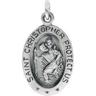 sterling silver 15x11 mm oval st. christopher medal