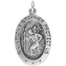 sterling silver 22x15 mm oval st. christopher pendant