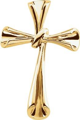 14k yellow cross pendant