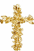 10k yellow 26.5x19.25 mm floral-inspired cross pendant