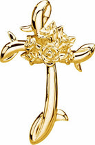 10k yellow 26.25x17 mm floral-inspired cross pendant