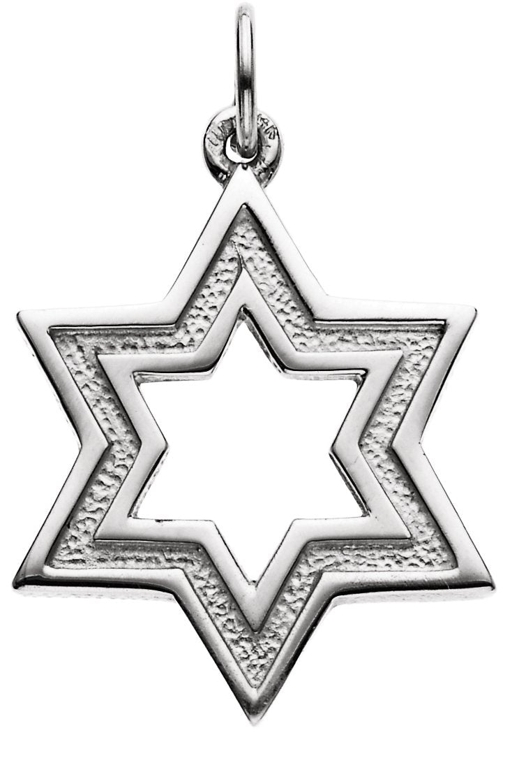 sterling silver 20.25x18 mm star of david pendant