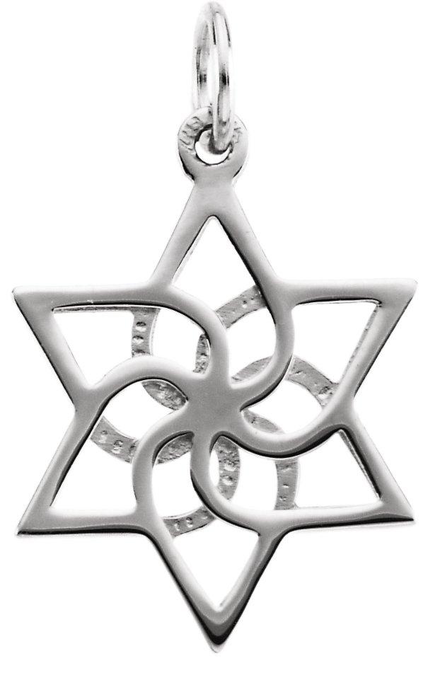 sterling silver 16.5x14.75 mm star of david pendant