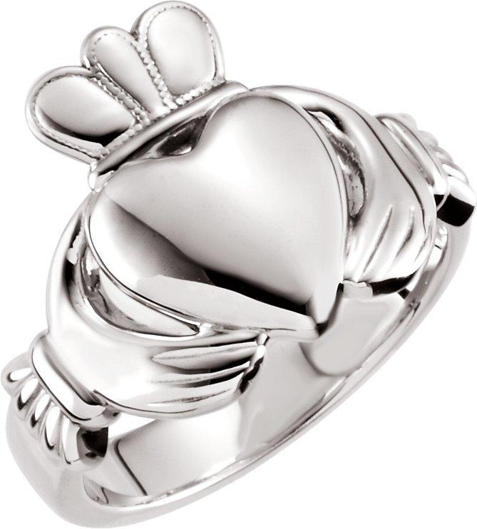 continuum sterling silver 10.5 mm claddagh ring size 11