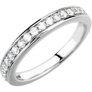 14k white 1/3 ctw diamond band for 4.5 mm engagement ring 