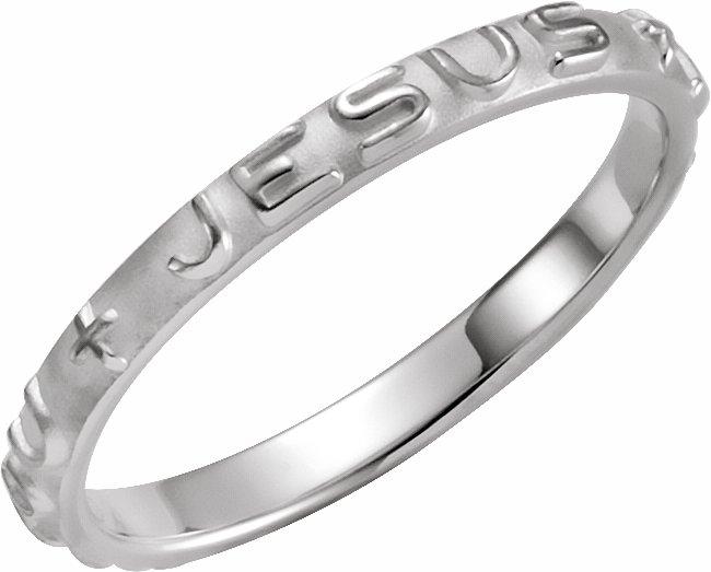 14k white jesus i trust in you prayer ring size 8