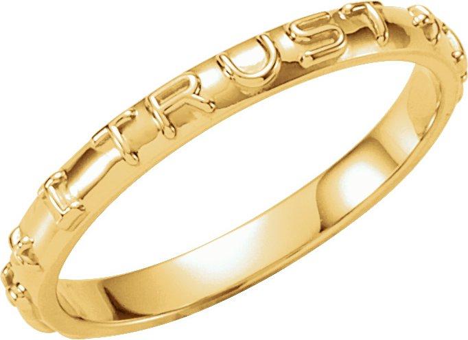 14k yellow jesus i trust in you prayer ring size 10