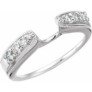 14k white 1/4 ctw diamond enhancer ring 