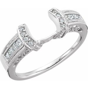 14k white 1/4 ctw diamond enhancer ring 