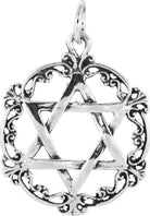 sterling silver 30.58x24.46 mm star of david pendant 