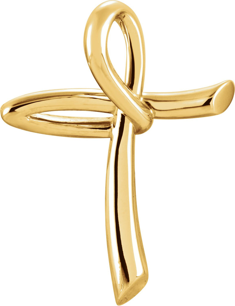 14k yellow 26x19.25 mm cross pendant