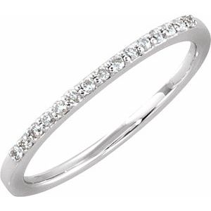 14k white 1/8 ctw diamond anniversary band size 7