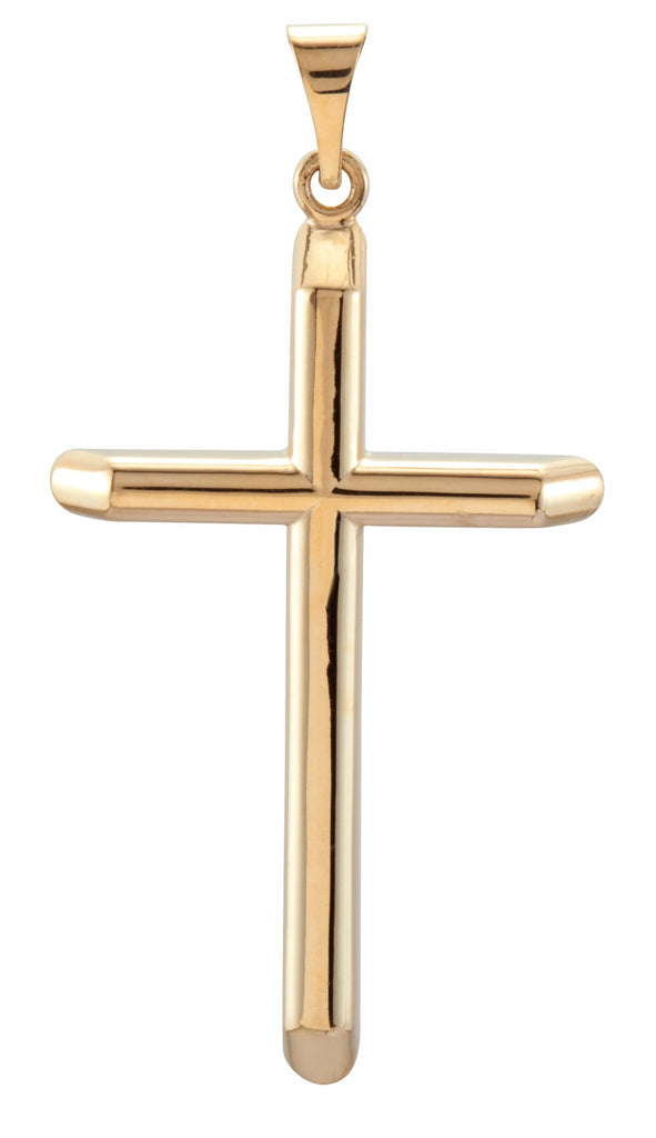 14k yellow 34.25x22 mm unadorned cross pendant