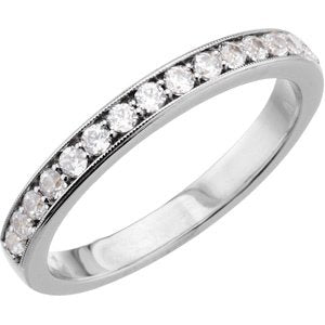 14k white 1/3 ctw diamond band for 4.5 & 5 mm engagement 