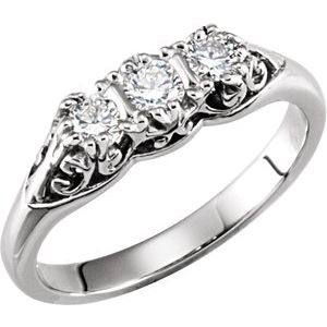 platinum 1/3 ctw diamond three-stone engagement ring