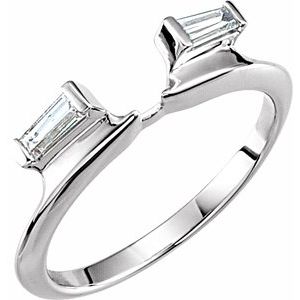 14k white 1/5 ctw diamond baguette wrap-style ring enhancer