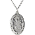 sterling silver 29x20 mm oval st. christopher 24" necklace