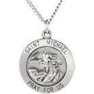 sterling silver 22 mm st. michael medal necklace  