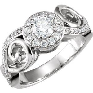14k white 7/8 ctw diamond infinity-inspired engagement ring  