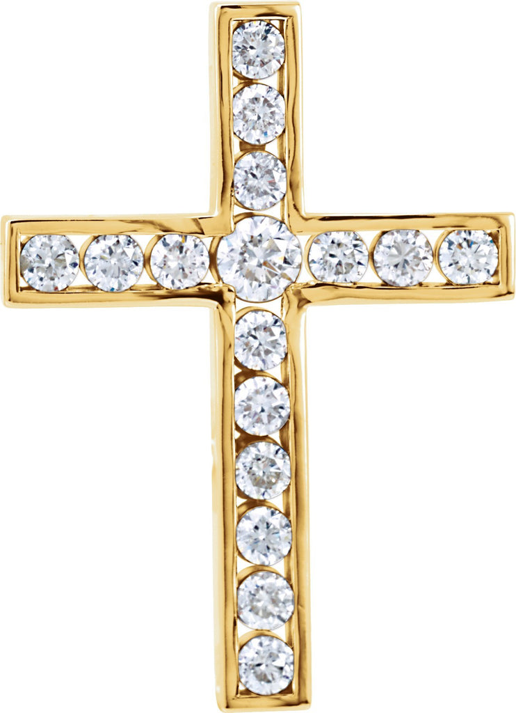 14k yellow 3/4 ctw diamond 26.1x18.9 mm cross pendant