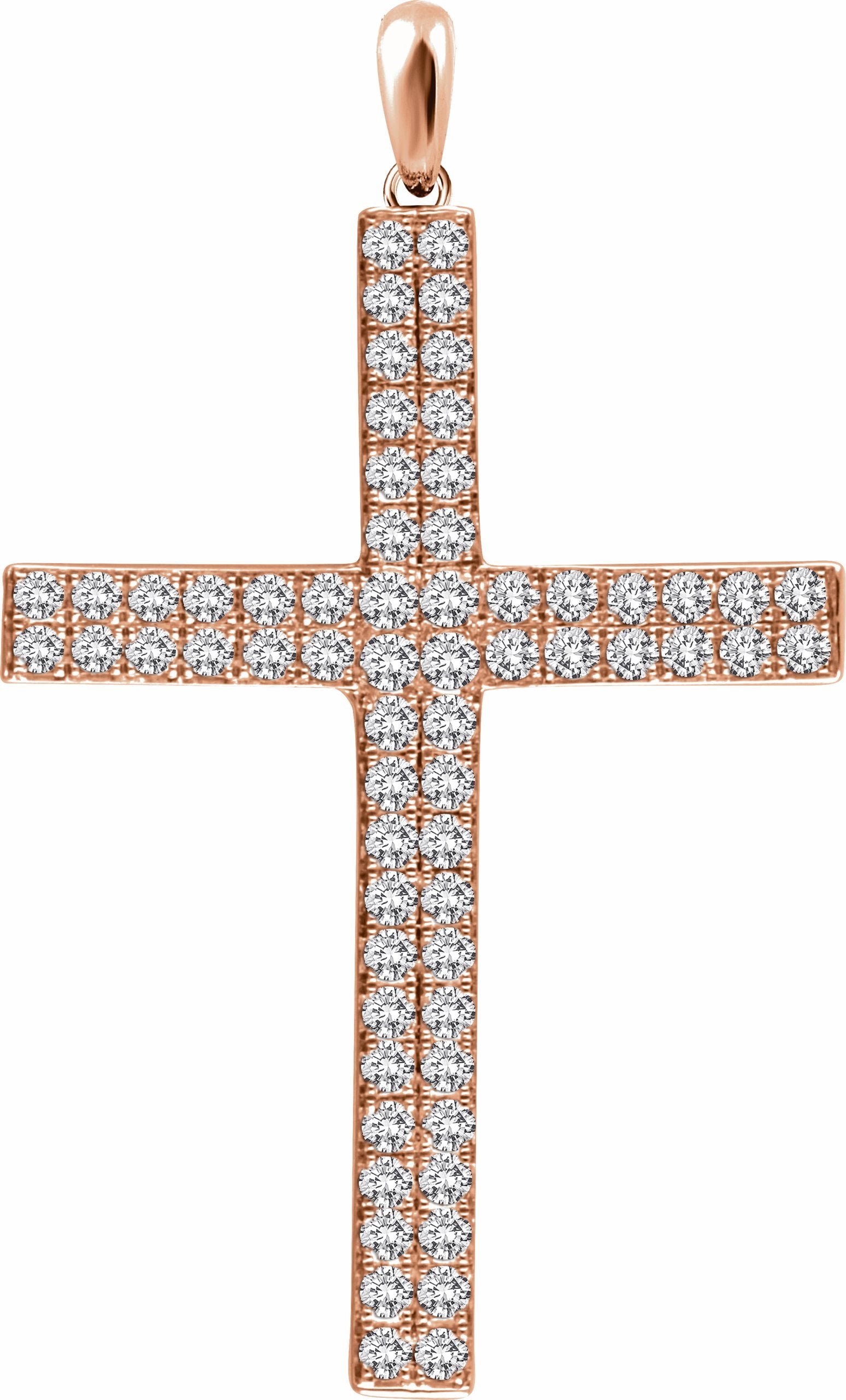 14k rose 1 ctw diamond cross pendant