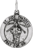 sterling silver 18 mm round st. jude thaddeus medal only