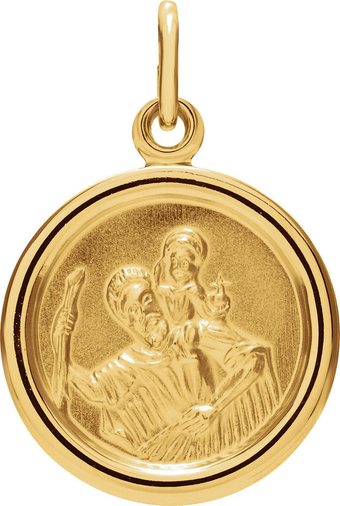 14k yellow 14 mm st. christopher medal