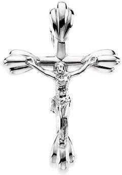 14k white crucifix pendant 