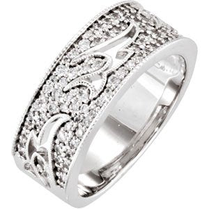 14k white 1/2 ctw diamond anniversary band