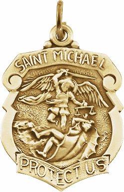 14k yellow 16.5x14 mm st. michael medal 